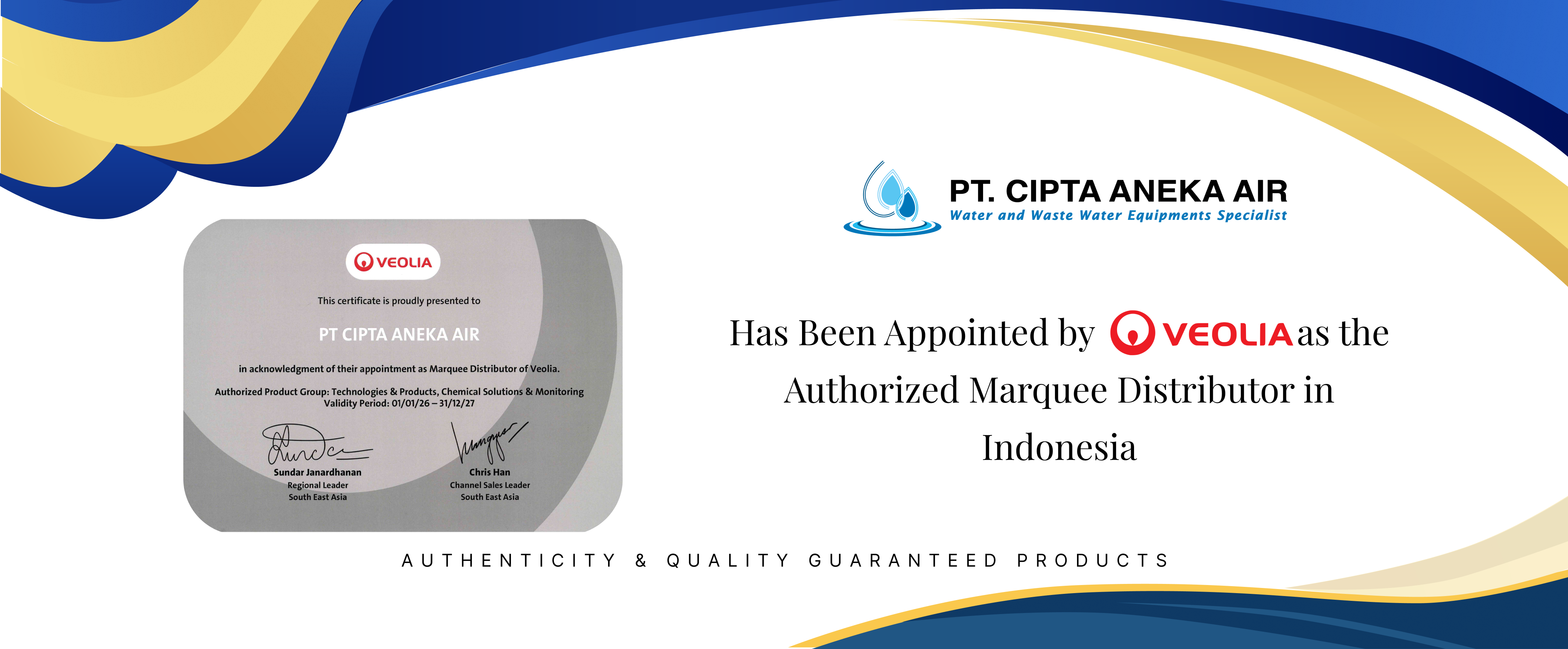 PT. CIPTA ANEKA AIR HAS MARQUEE DISTRIBUTOR